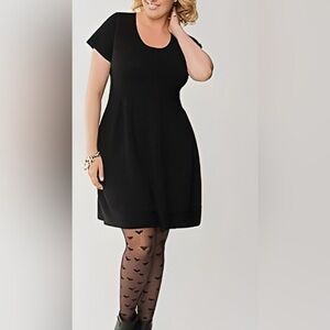 Lane Bryant Mixed Knit Babyboll Sweater Dress